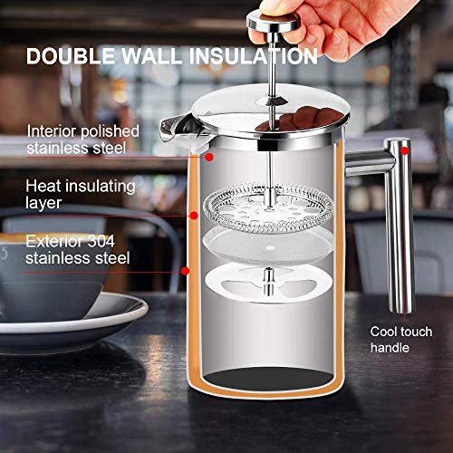Secura Cafetera de Acero Inoxidable 1000 ML Plata