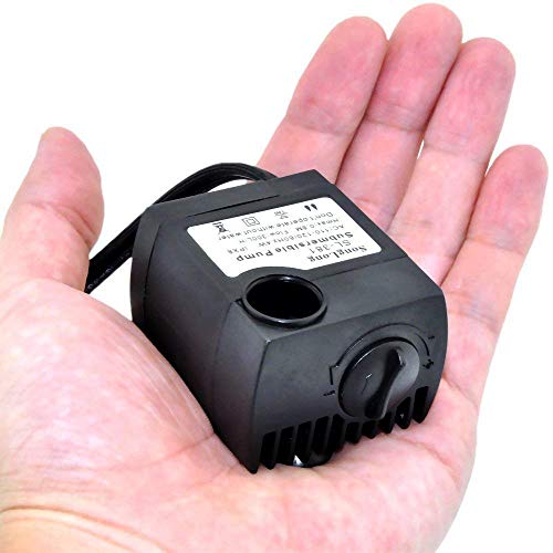 SeeKool Mini Bomba de Agua Ultra Silencioso 300L/H Submersible Pump 3W Circulation Pump con 2 Boquillas para Pecera Acuario Jardín, Fuente, Estanque Sistemas Hidropónicos
