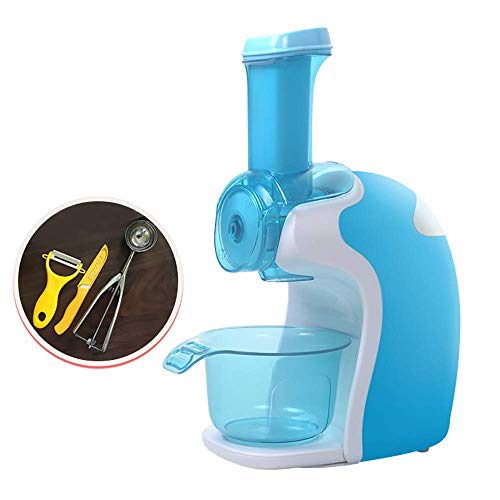 SEESEE.U Máquina para Hacer Helados de Frutas Máquina para Hacer postres congelados Rápido con paletas mezcladoras Desmontables Fácil de Limpiar y operar Hace Helado de Yogurt Helado Sorbete, Azul