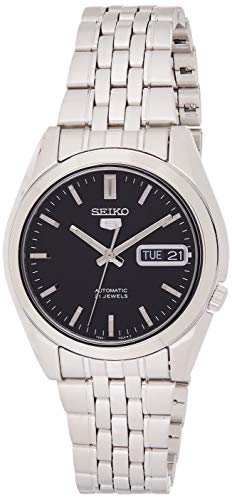 Seiko SNK361 Reloj analógico de Acero Inoxidable con Esfera Negra para Hombre