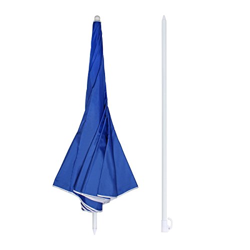 Sekey® Sombrilla Ø 160 cm Parasol para terraza jardín Playa balcón Piscina Patio, Color Azul, Protector Solar UV20+