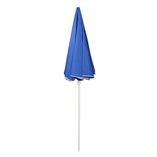 Sekey® Sombrilla Ø 160 cm Parasol para terraza jardín Playa balcón Piscina Patio, Color Azul, Protector Solar UV20+
