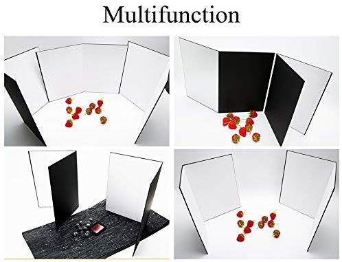 Selens 3 en 1 Reflector de Luz Fotografía 29.7X42cm Plegable Cartón Grueso Iluminación para Comida Naturaleza Muerta Producto Estudio Fotográfico Fotos Negro/Plateado/Blanco 2 Piezas