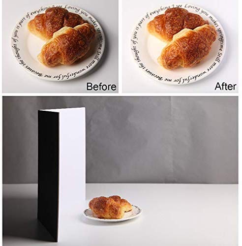 Selens 3 en 1 Reflector de Luz Fotografía 29.7X42cm Plegable Cartón Grueso Iluminación para Comida Naturaleza Muerta Producto Estudio Fotográfico Fotos Negro/Plateado/Blanco 2 Piezas