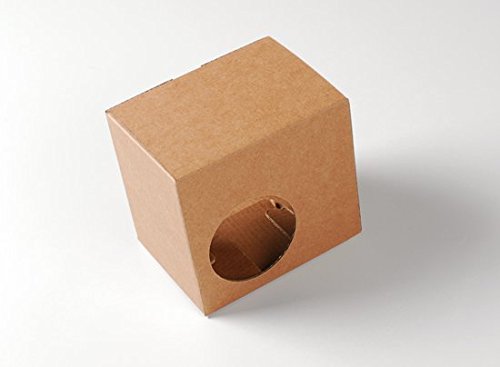 Selfpackaging Caja para Tazas con Agujero para Que se vea la Taza Que estás comprando. Microcanal en Color Kraft Muy Resistente. - S
