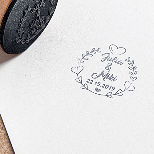 Sello de Boda Personalizado | Ramitas Corazón