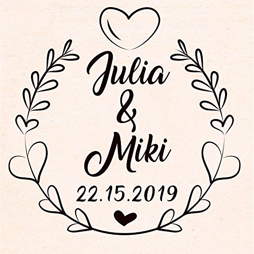 Sello de Boda Personalizado | Ramitas Corazón