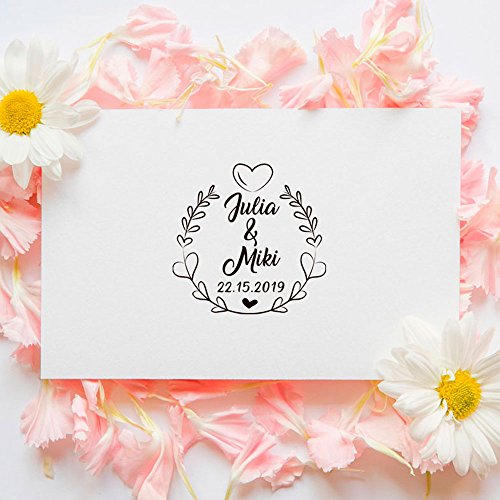Sello de Boda Personalizado | Ramitas Corazón
