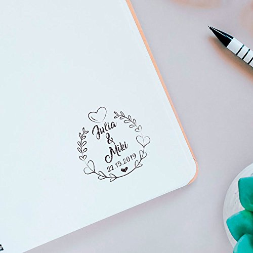 Sello de Boda Personalizado | Ramitas Corazón