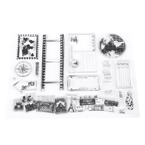 Sello de Silicona Transparente Sello Claro para Scrapbook Álbum de Resorte Sello de Goma de Postales de DIY para Niños Decoración de Navidad 14x18cm
