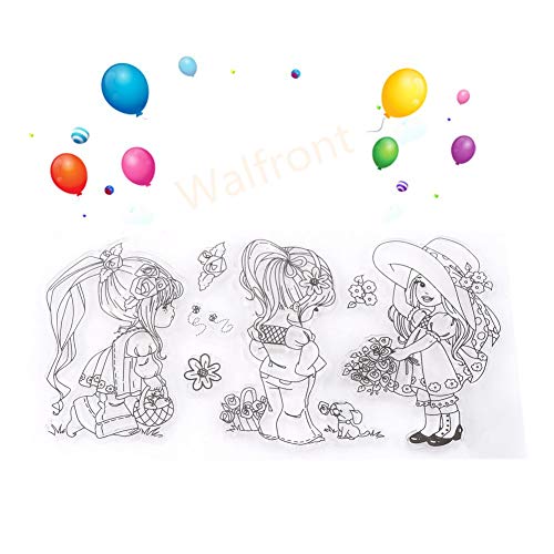 Sello de Silicona Transparente Sello Claro para Scrapbooking Álbum Niñas para DIY Niños Sello de Decoración de Navidad