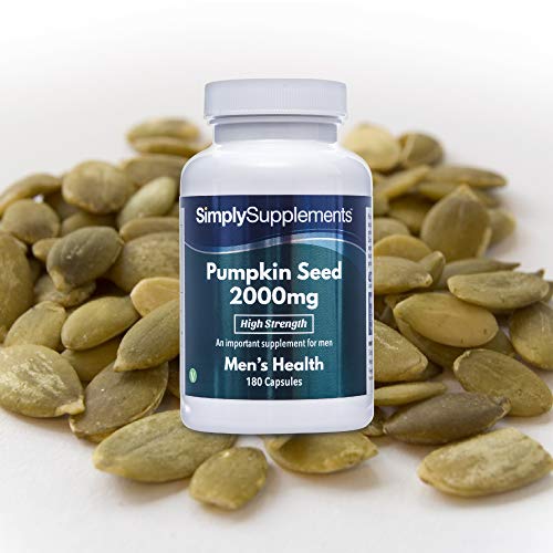 Semillas de calabaza 2000mg - ¡Bote para 6 meses! - Apto para veganos - 180 Cápsulas - SimplySupplements