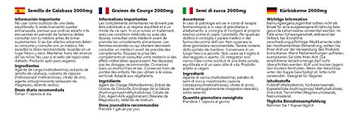 Semillas de calabaza 2000mg - ¡Bote para 6 meses! - Apto para veganos - 180 Cápsulas - SimplySupplements