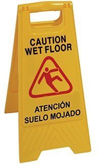Señal alta visibilidad de pavimento mojado
