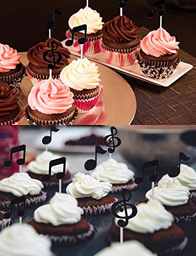 Senmil - Decoración para Tarta de Guitarra, diseño de Notas Musicales para niños, Fiesta de cumpleaños, temática para Baby Shower (30 Conjuntos)
