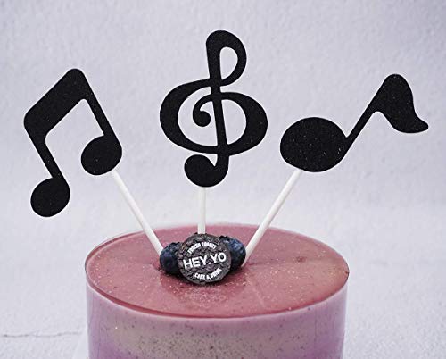 Senmil - Decoración para Tarta de Guitarra, diseño de Notas Musicales para niños, Fiesta de cumpleaños, temática para Baby Shower (30 Conjuntos)