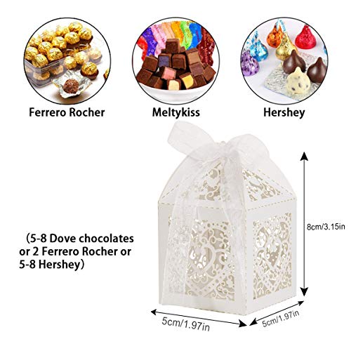 SenPuSi Caja de Regalo, 50 Caja de Regalo, Dulces de Boda, Dulces, Chocolate, Confeti, decoración para Bodas,Bodas, Banquetes, Bodas (Beige)