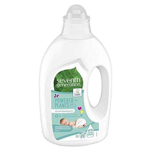 Sensible Seventh Generation Free & Clear Baby - Detergente para Ropa para Piel Sensible, Hipoalergénico 1 l, 20 Lavados