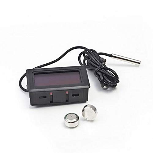 Sensor de Temperatura LCD Frigorífico Termómetro de Temperatura Acuario Termómetro Pantalla Digital Termómetro Fuerte Rango de Temperatura Antiinterferente -50~110°C(Negro)