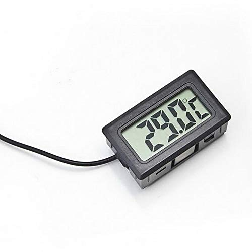 Sensor de Temperatura LCD Frigorífico Termómetro de Temperatura Acuario Termómetro Pantalla Digital Termómetro Fuerte Rango de Temperatura Antiinterferente -50~110°C(Negro)