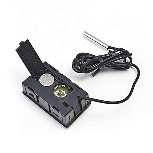 Sensor de Temperatura LCD Frigorífico Termómetro de Temperatura Acuario Termómetro Pantalla Digital Termómetro Fuerte Rango de Temperatura Antiinterferente -50~110°C(Negro)