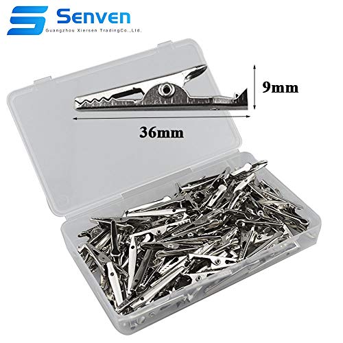 Senven 100pcs cocodrilo Clip, pinzas prueba cocodrilo de cocodrilo Prueba de electricista, pinza de metal pinza de clip de cocodrilo.