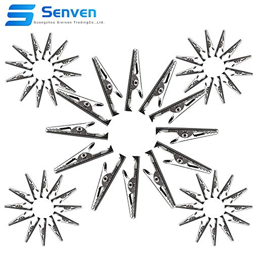 Senven 100pcs cocodrilo Clip, pinzas prueba cocodrilo de cocodrilo Prueba de electricista, pinza de metal pinza de clip de cocodrilo.
