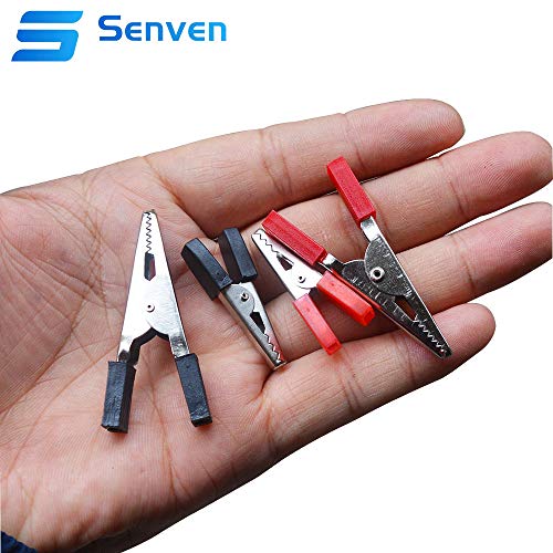 Senven 40Pcs Crocodile Clip, Clip Alligator Alligator Pinzas de prueba de metal Prueba por electricista Trabajo, Clip de aislamiento de metal Batería Pinzas de pinza de cocodrilo.