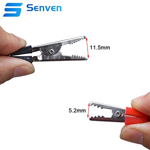 Senven 40Pcs Crocodile Clip, Clip Alligator Alligator Pinzas de prueba de metal Prueba por electricista Trabajo, Clip de aislamiento de metal Batería Pinzas de pinza de cocodrilo.
