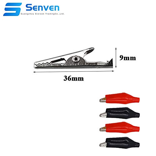 Senven 60pcs cocodrilo Clip+20pcs manga aislante, pinzas prueba cocodrilo de cocodrilo Prueba de electricista, pinza de aislamiento de metal pinza de clip de cocodrilo
