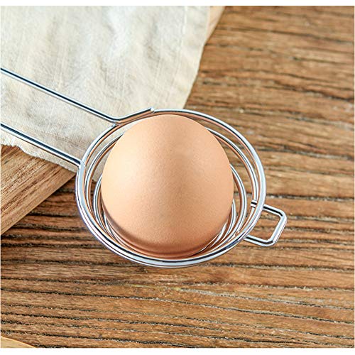 Separador de huevo blanco, separador de huevos herramienta de cocina de acero inoxidable (2PCS)