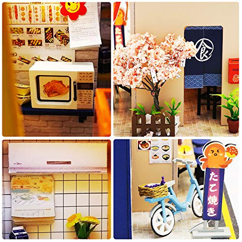 Septiembre-1: 24 Escala Estilo Japonés Takoyaki Tienda Modelo Miniatura Casa de Muñecas Kits para Regalo de Cumpleaños