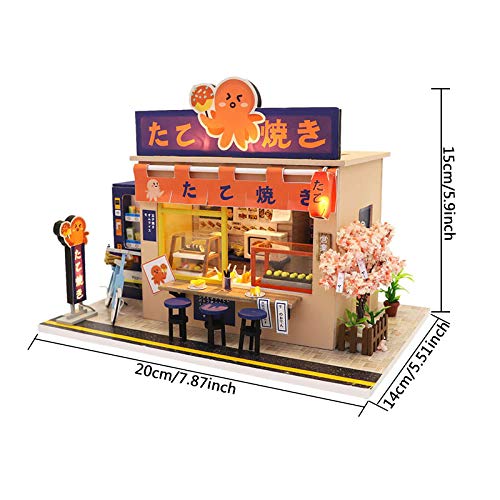 Septiembre-1: 24 Escala Estilo Japonés Takoyaki Tienda Modelo Miniatura Casa de Muñecas Kits para Regalo de Cumpleaños
