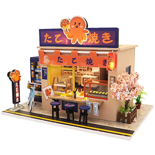 Septiembre-1: 24 Escala Estilo Japonés Takoyaki Tienda Modelo Miniatura Casa de Muñecas Kits para Regalo de Cumpleaños
