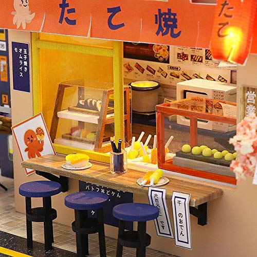 Septiembre-1: 24 Escala Estilo Japonés Takoyaki Tienda Modelo Miniatura Casa de Muñecas Kits para Regalo de Cumpleaños