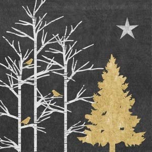 Servilletas de decoración navideña con motivos navideños, color dorado/gris oscuro/blanco, 33 x 33 cm, paquete de 20 unidades, 3 capas, 100% papel tintado, colores resistentes a la luz, sin cloro