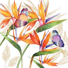 Servilletas de Papel ( Juego de 2 / 40 uds) 3 capas 33x33cm Verano Summer (Flor de Loro)