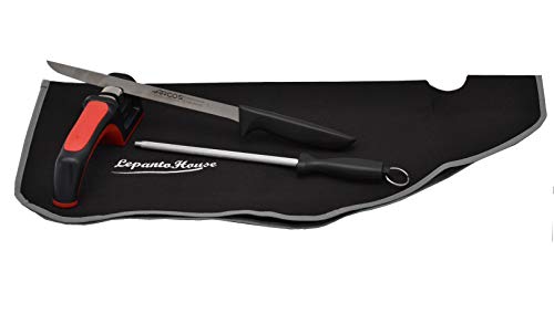 Set Arcos AFILADOR con Mango AFILADOR Cuchillos + Cuchillo JAMONERO Arcos Niza + CHAIRA + Cubre Jamon LepantoHouse