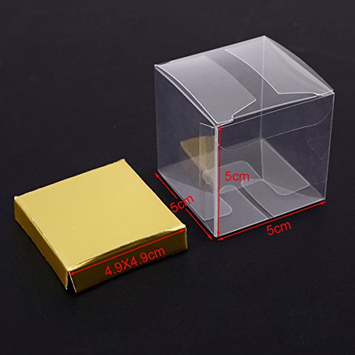 Set de 25/50 Cajas para dulces bombones Caja de plástico para boda regalo Clear Cube Gift Boxes PVC (50)