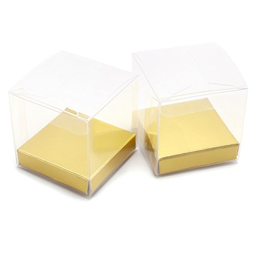 Set de 25/50 Cajas para dulces bombones Caja de plástico para boda regalo Clear Cube Gift Boxes PVC (50)