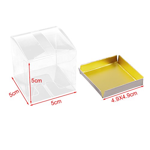 Set de 25/50 Cajas para dulces bombones Caja de plástico para boda regalo Clear Cube Gift Boxes PVC (50)