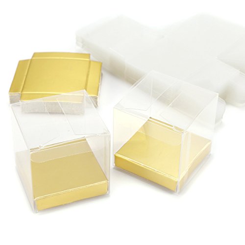 Set de 25/50 Cajas para dulces bombones Caja de plástico para boda regalo Clear Cube Gift Boxes PVC (50)