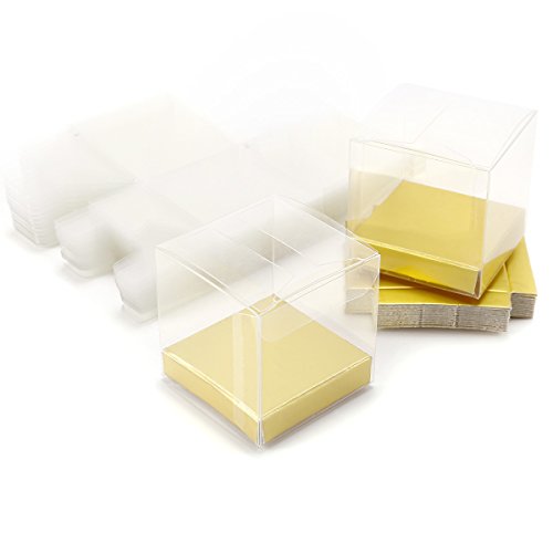 Set de 25/50 Cajas para dulces bombones Caja de plástico para boda regalo Clear Cube Gift Boxes PVC (50)