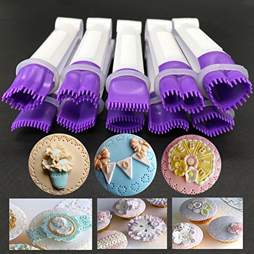 Set de 3 clips de lazo tipo flor de acero inoxidable y con molde para decorar galletas, cupcakes, pasteles