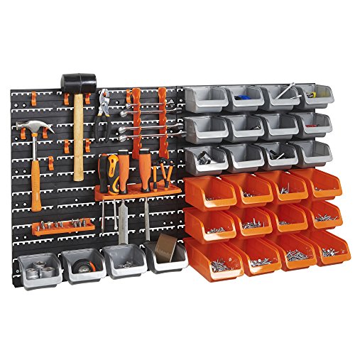 Set de 44 Piezas de Cubos de Guardado y Ganchos VonHaus con Paneles de Pared