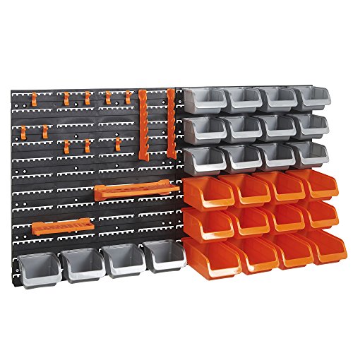 Set de 44 Piezas de Cubos de Guardado y Ganchos VonHaus con Paneles de Pared