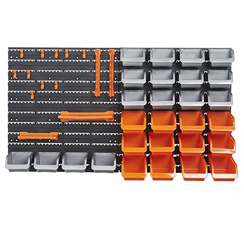 Set de 44 Piezas de Cubos de Guardado y Ganchos VonHaus con Paneles de Pared