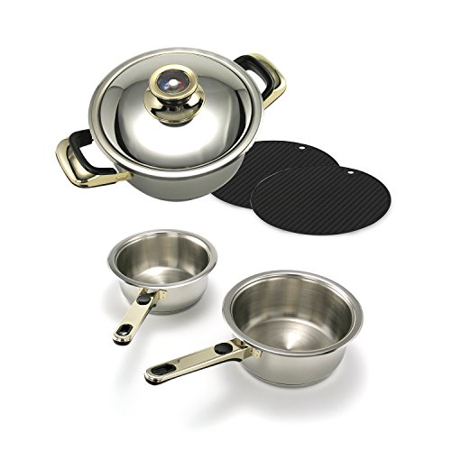 Set de cazuela y cazos Excelsior con 2 salvamanteles