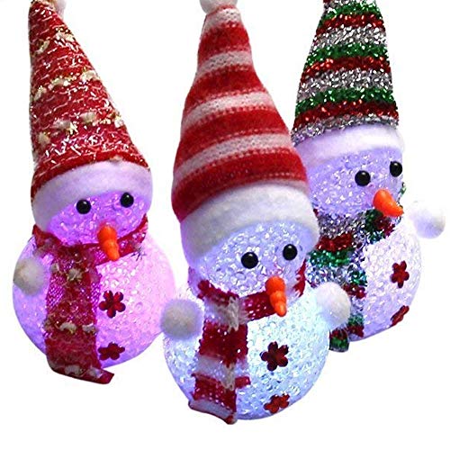 Set de decoración de Halloween Navidad muñeco de Nieve Poca luz de la Noche 8 Pack, Color Random, 13cm Regalos para Niños en Halloween
