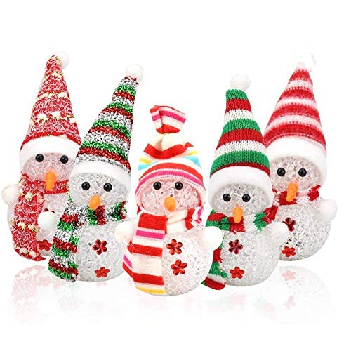 Set de decoración de Halloween Navidad muñeco de Nieve Poca luz de la Noche 8 Pack, Color Random, 13cm Regalos para Niños en Halloween